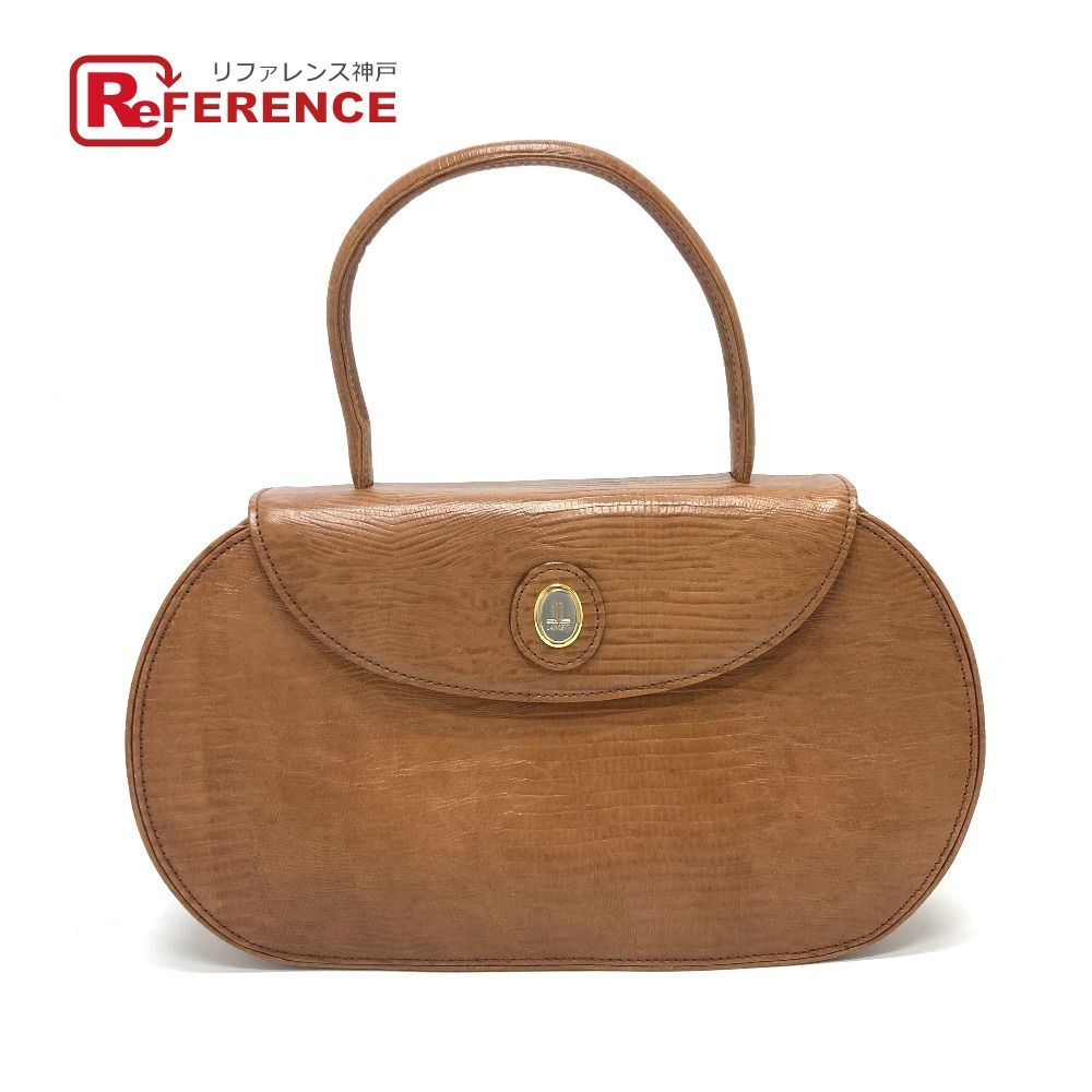 LANCETTI ランチェッティ ハンドバッグ 型押し レザー ブラウン - メルカリ