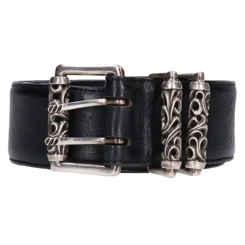 クロムハーツ BLT ROLLER2/ダブルピンスクロール レザーベルト 36