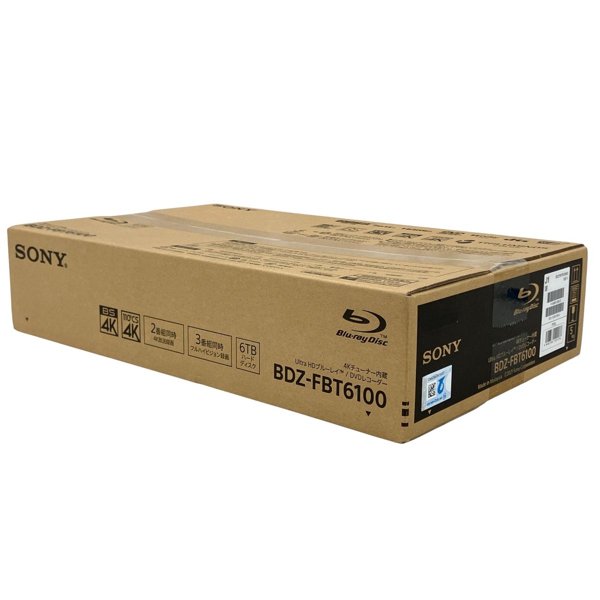SONY BDZ-FBT6100 6TB DVD Blu-ray レコーダー 4K 2番組 フル