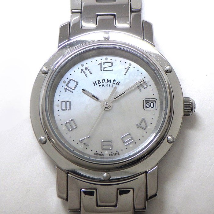 エルメス HERMES 腕時計 クリッパー CL4.210 デイト Hリンク
