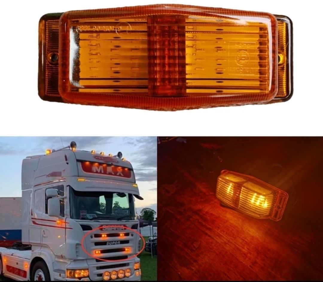 ４個セット ボルボ スカニア ベンツ ルノー iveco daf トラック led フロントグリルランプ