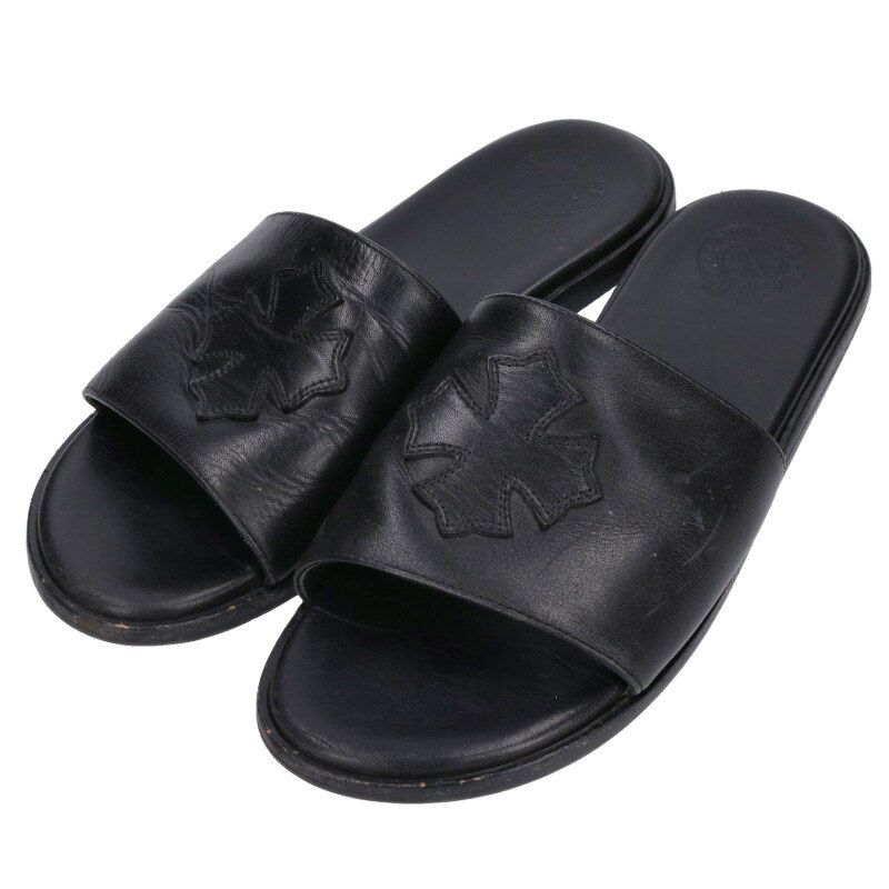 クロムハーツ CH SLIDE LEATHER CHプラスパッチレザーサンダル