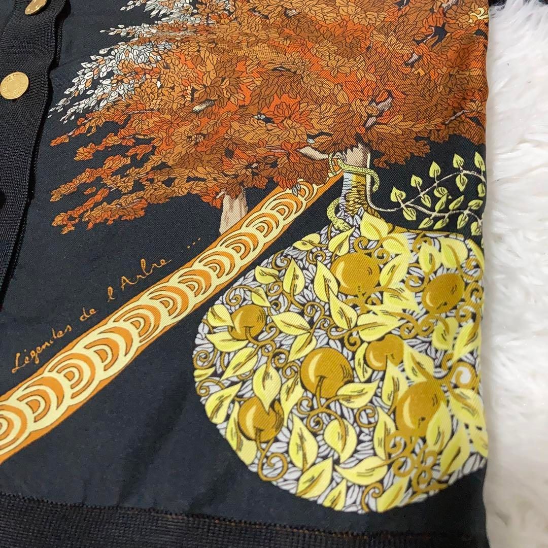 極美品】HERMES エルメス カーディガン シルク ロゴ 金ボタン 36 極美品】HERMES エルメス カーディガン シルク ロゴ 金ボタン 36