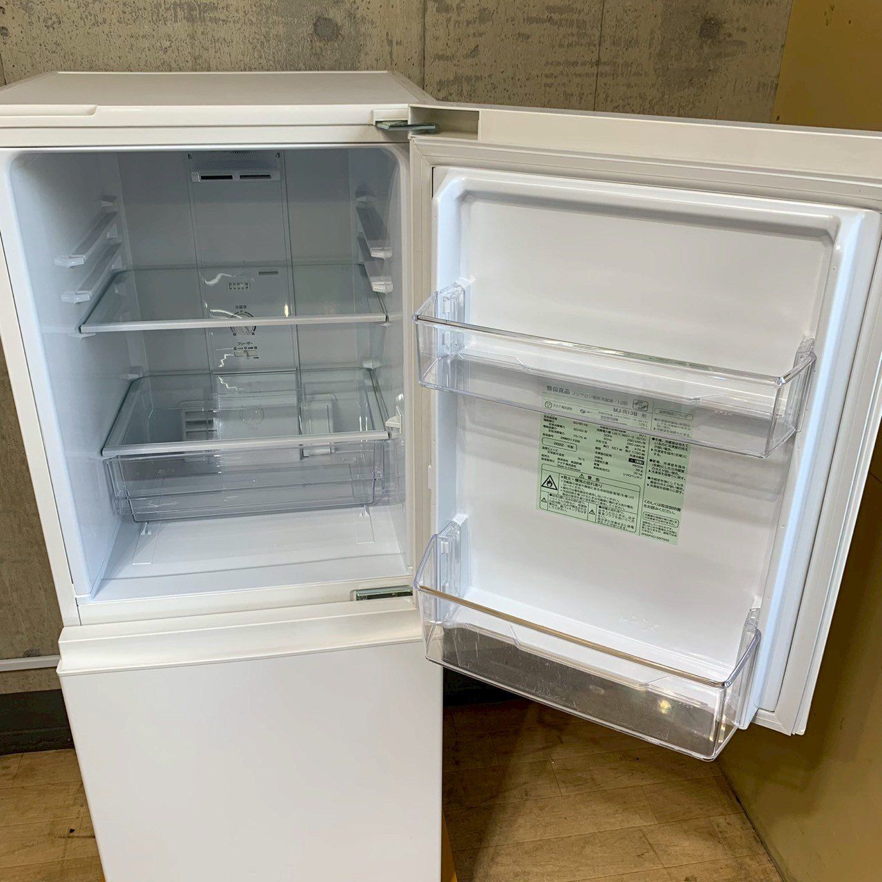 ☆J0041-M 2ドア冷蔵庫(126L) 無印良品 MJ-R13A 2019年製 中古