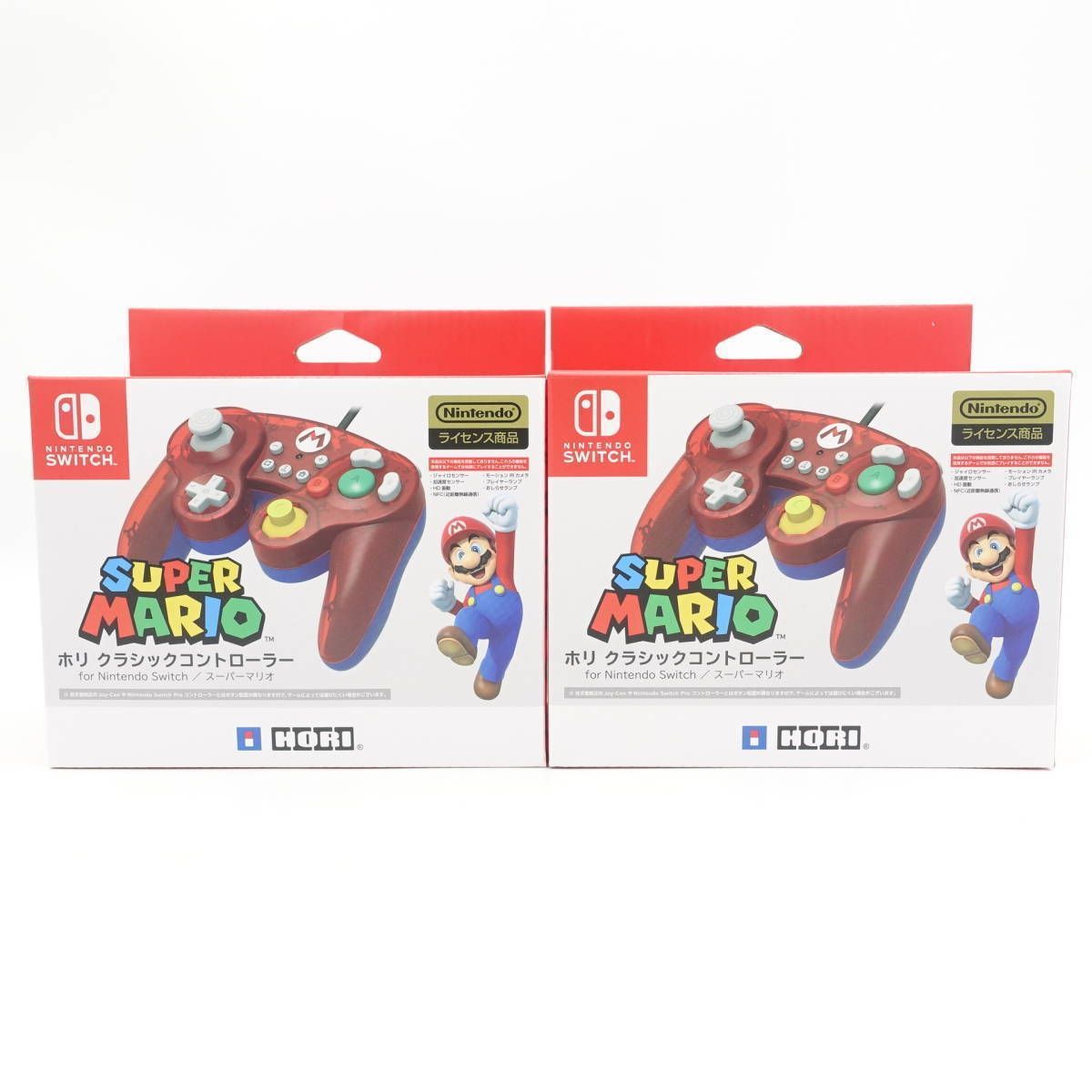 スーパーマリオ ホリ クラシックコントローラー 2個セット 未開封 任天堂ライセンス商品 HORI for Nintendo Switch mario  ニンテンドー スイッチ ゲーム