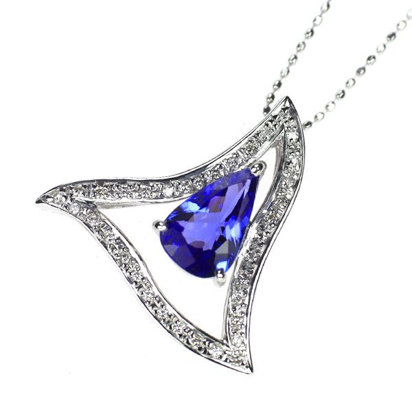 K18WG タンザナイト ダイヤモンド ペンダントネックレス 1.51ct K18WG タンザナイト ダイヤモンド ペンダントネックレス 1.51ct