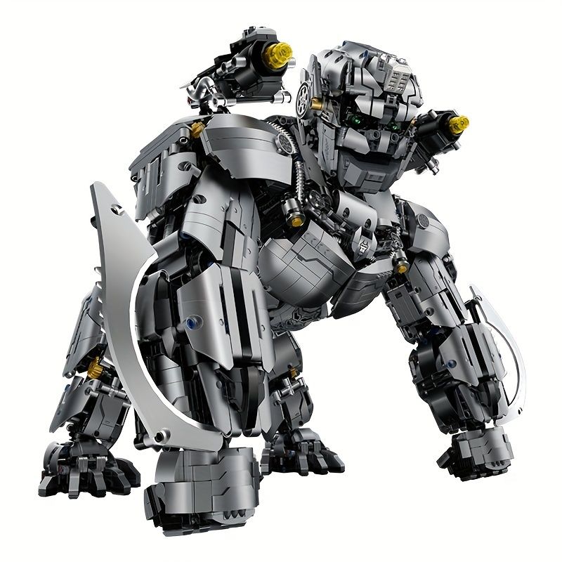 4160ピース ゴリラ メカ ビルディング セット - コレクターズ メッキ 限定版 - 動物と映画をモチーフにした 8～12歳向け組み立て玩具 - 耐久性のある ABS 素材 - ドミネーター メカゴリラ モデル