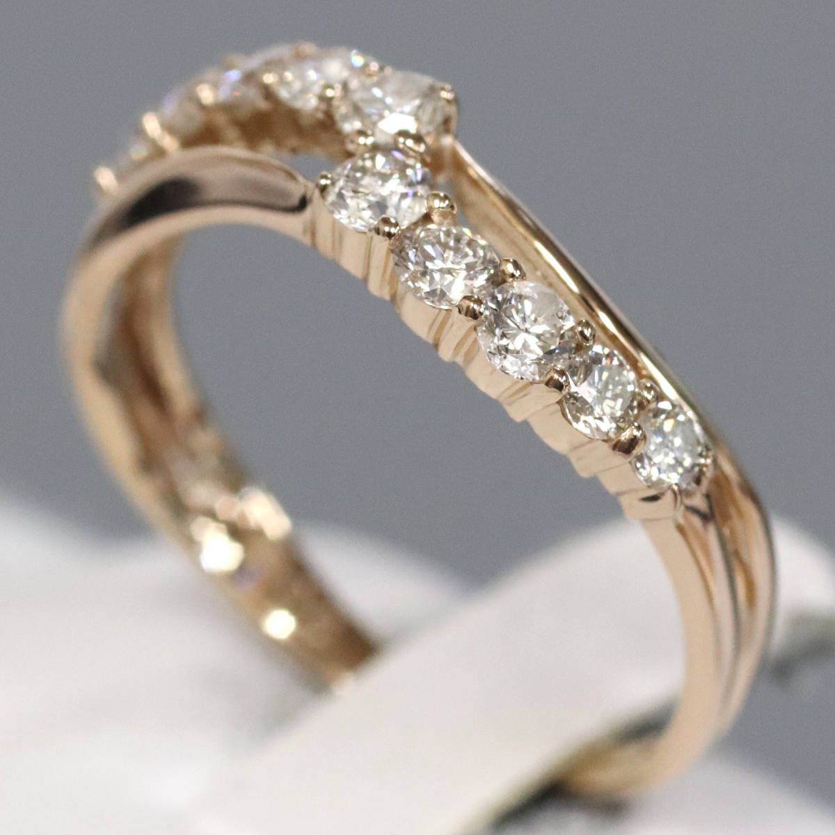 K18ダイヤモンドリング 0.50 2.1g #11 ピンクゴールド 4月誕生石  