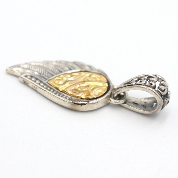 ノーブランド ペンダントトップ フェザー 925 18K シルバー×ゴールド