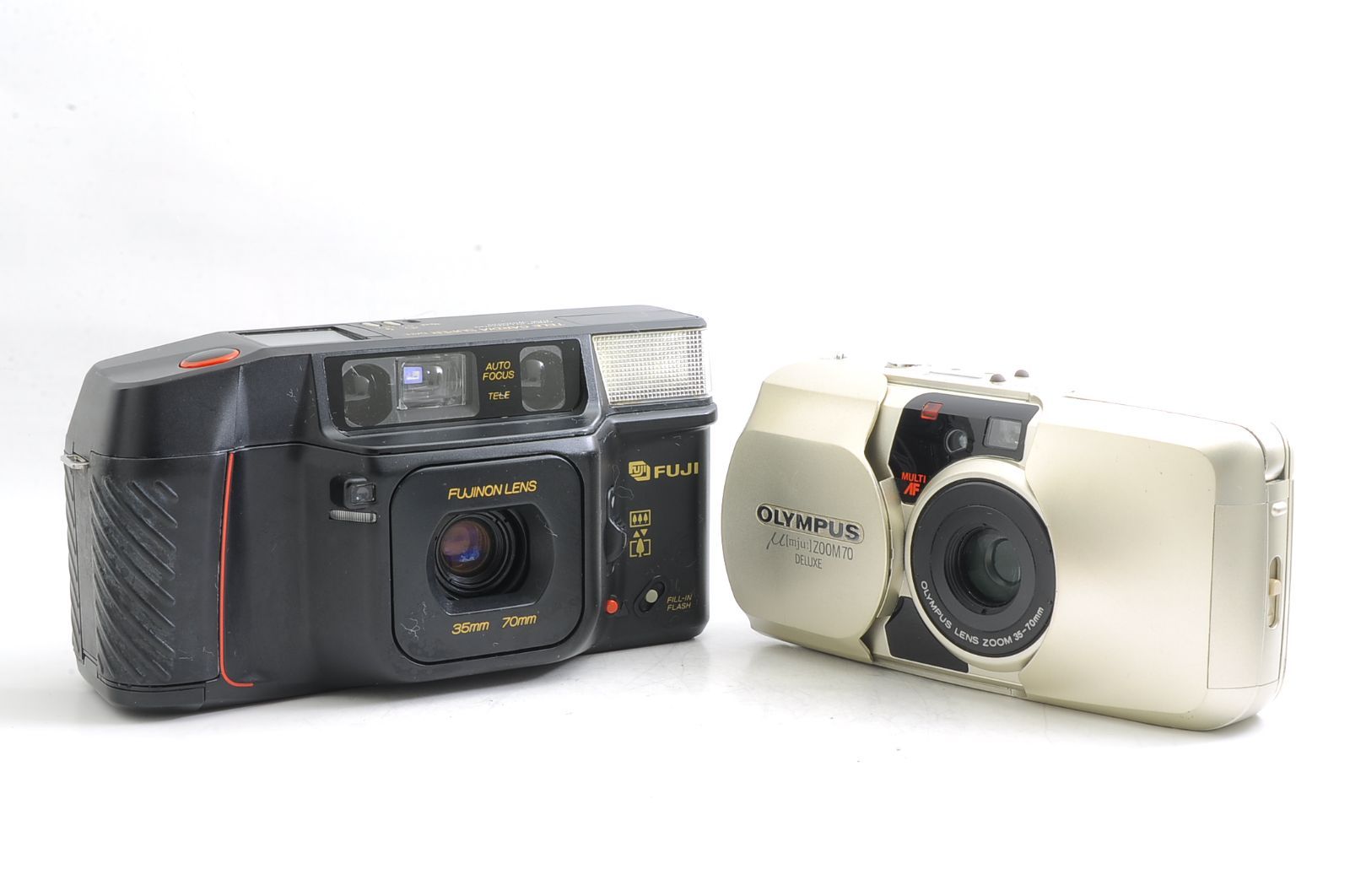 Olympus μ ZOOM 70 と FUJIFILM TELE CARDIA SUPER DATE コンパクトフィルムカメラ 2台セット
