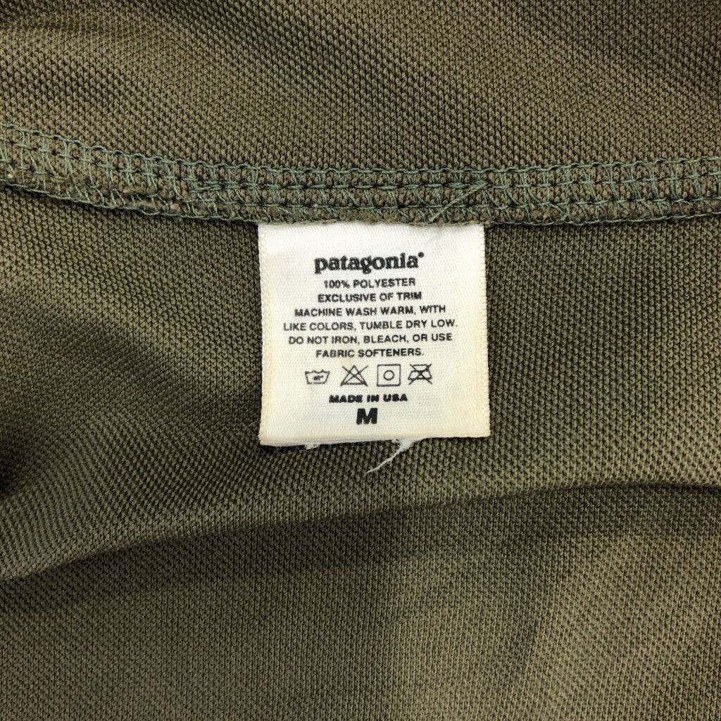 USA製 patagonia パタゴニア ハーフジップ プルオーバー ジャケット アウトドア オリーブ (メンズ M) 中古 古着 R2541