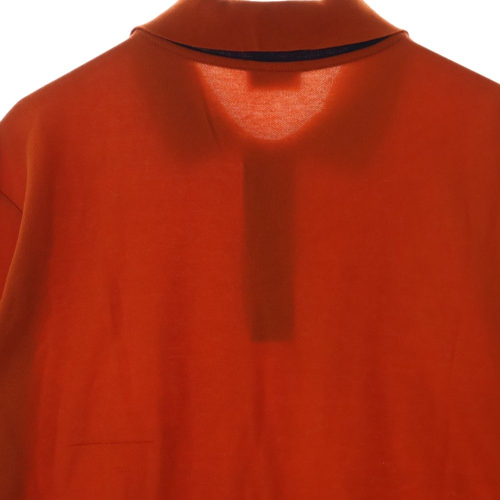 HERMES エルメス ポロシャツ 半袖シャツ オレンジ シルバーボタン L HERMES (エルメス) ポロシャツ 半袖シャツ オレンジ シルバー