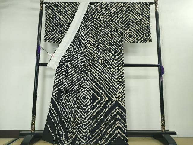 平和屋本店■極上　皇室デザイナー　中村乃武夫　訪問着　単衣　黒地　逸品　DZAA2976kh5 平和屋本店▽極上 皇室デザイナー 中村乃武夫 訪問着 単衣 黒地 逸品