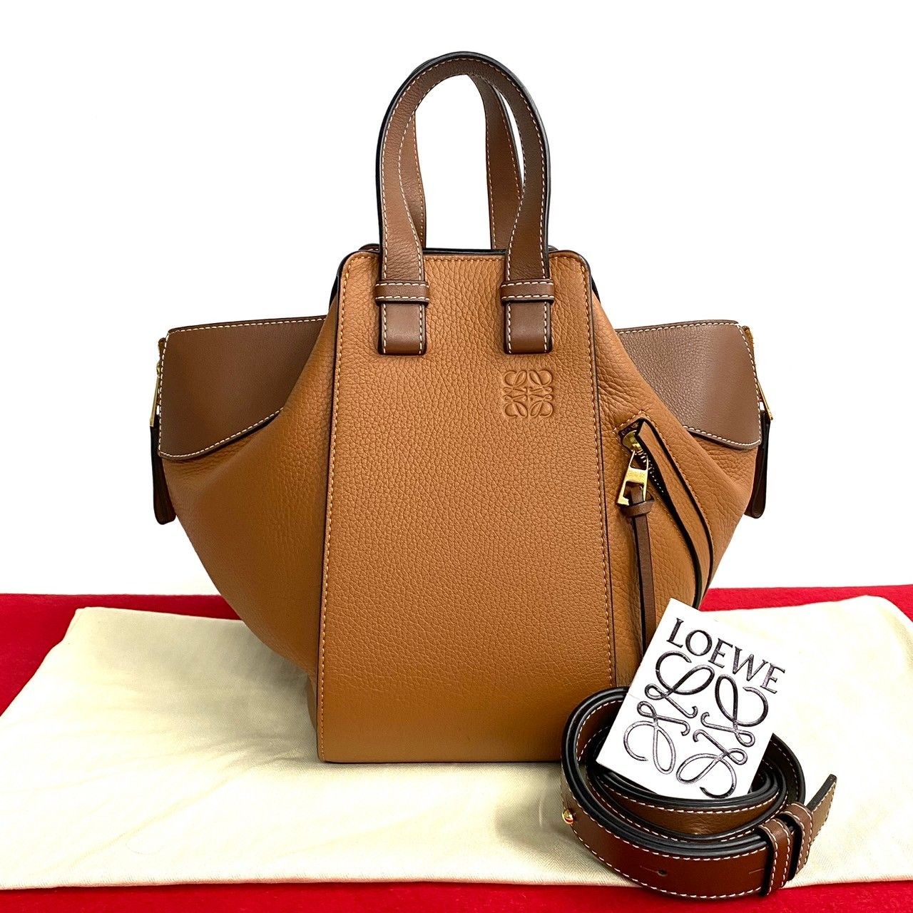 ■美品■LOEWE ショルダーバッグ　ハンモック　ブラウン　アナグラム　ラージ □美品□LOEWE ショルダーバッグハンモックブラウンアナグラムラージ