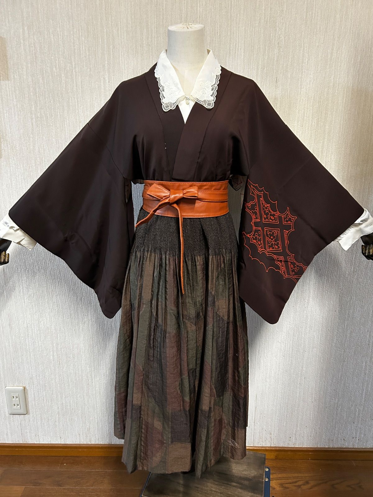 レディース 着物 和洋折衷コーデ 和洋ミックスコーデ ブラウン系
