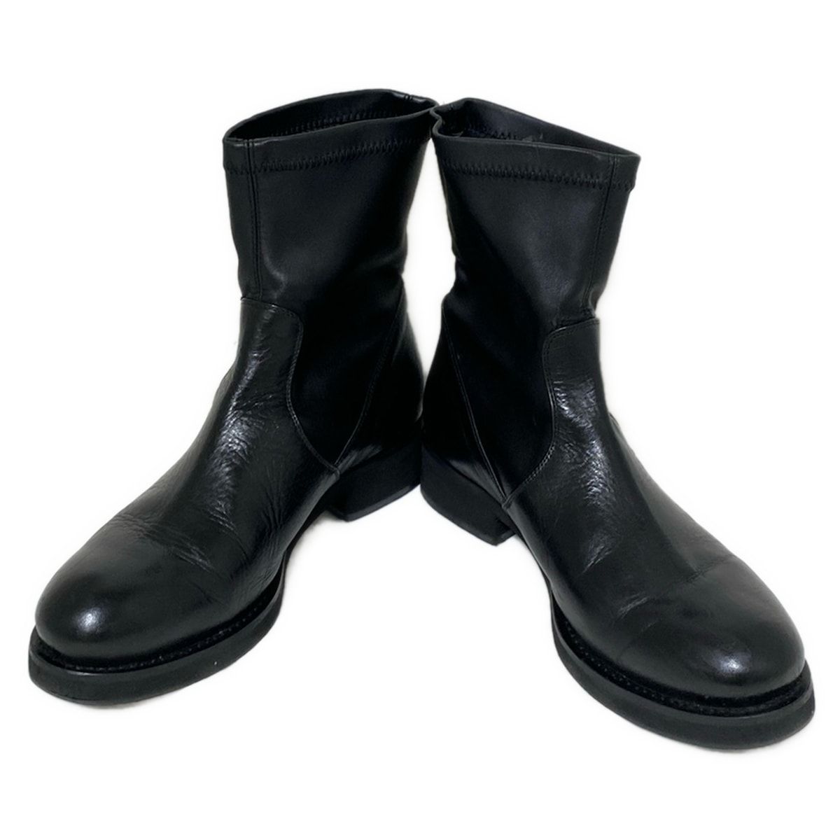 FABIO RUSCONI ファビオルスコーニ ショートブーツ 38 レディース - 黒 レザー