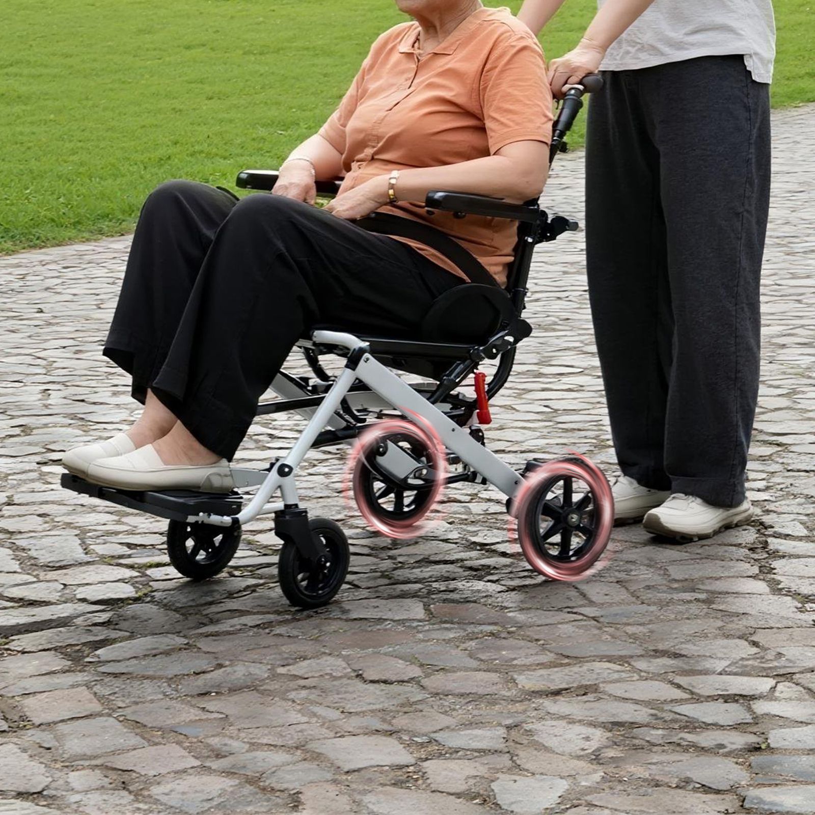 15%割」 車椅子 超軽量 機内持ち込み 自立可能 介助ブレーキ付き