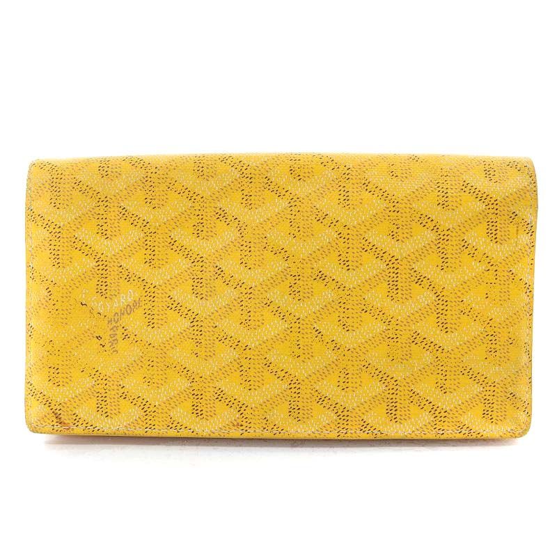 ゴヤール GOYARD 長財布 二つ折り ヘリンボーン PVC レザー 黄色 