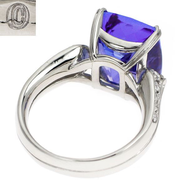 コンコルド Pt900 タンザナイト ダイヤモンド リング 6.96ct D0