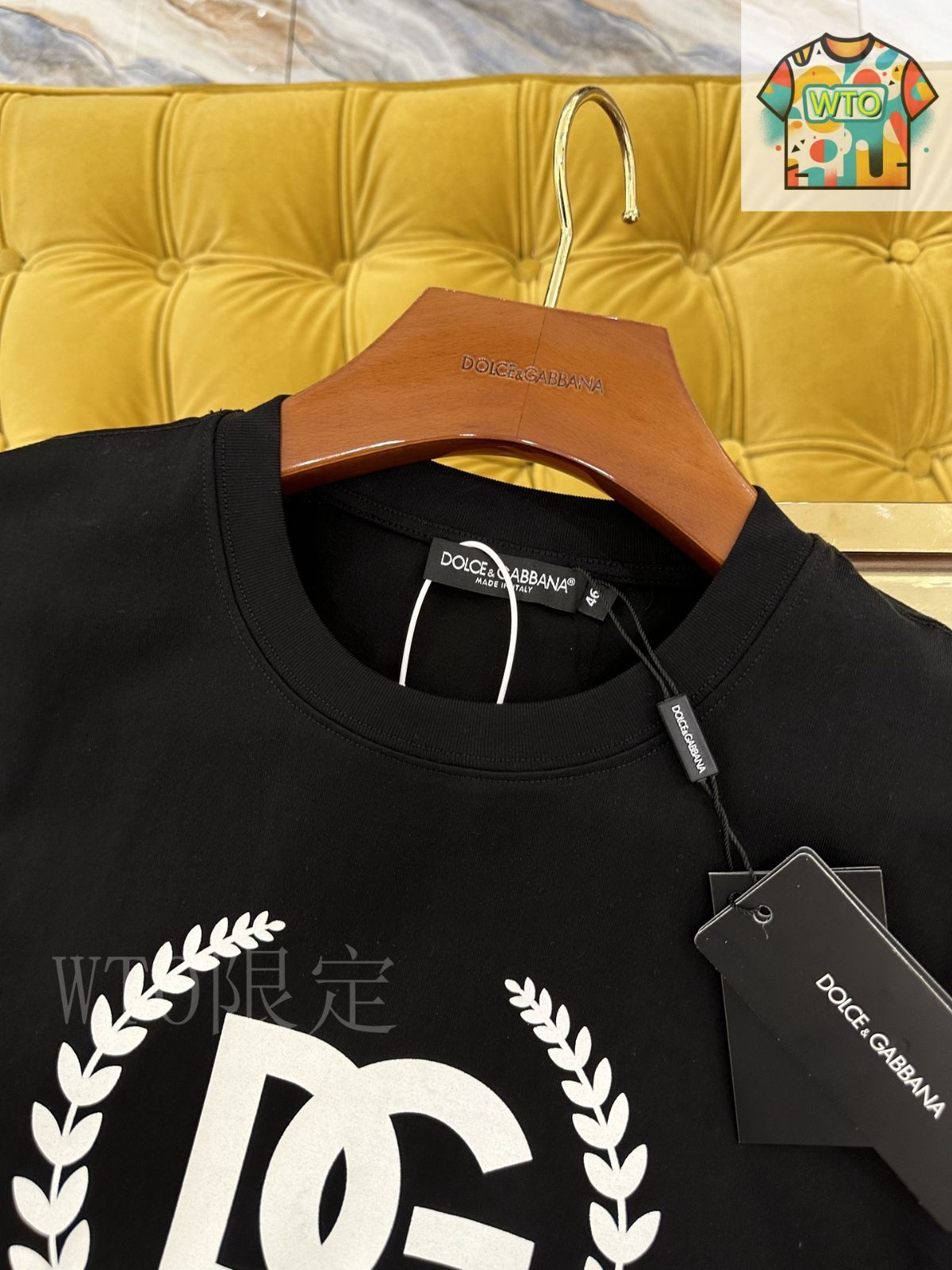 今日特価】DOLCE & GABBANA 2025SS 麦穂プリントロゴ T シャツ-2