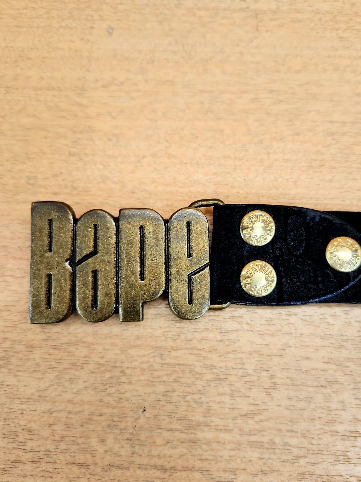 A BATHIG APE エイプ メタルバックル付き レザーベルト S