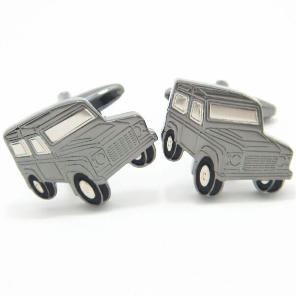 メタリックグレーが効くジープ カフス カフスボタン カフリンクス cufflinks cuffs メンズ 男性 スーツアクセサリー専門店 父の日 ギフトにも 誕生日 プレゼント プチギフト おしゃれ カフスマ
