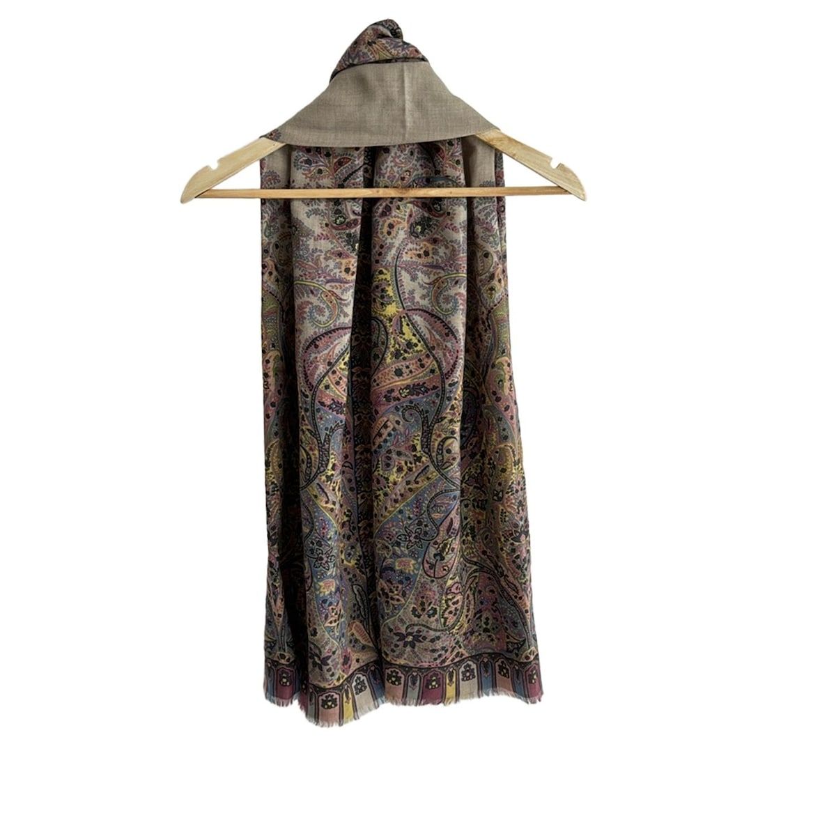 中古】ETRO(エトロ) ストール(ショール) グレーベージュ×ベージュ  