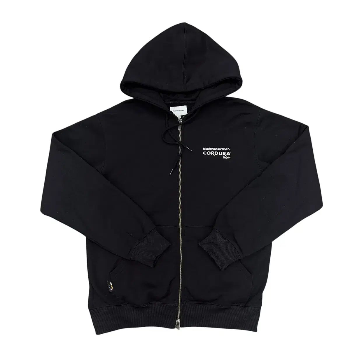 thisisneverthat フード付きパーカー 黒 INTL. Logo Zip Up Hoodie 