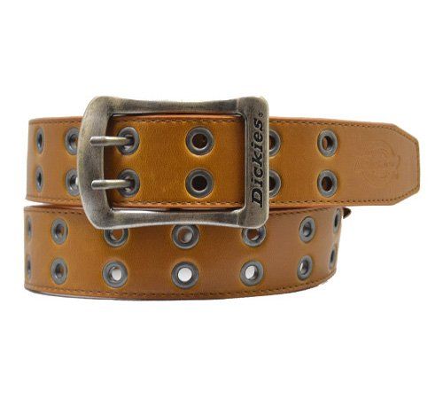 [ディッキーズ] ハトメ ダブルピン PUレザーベルト DS0126C (03：ブラウン)