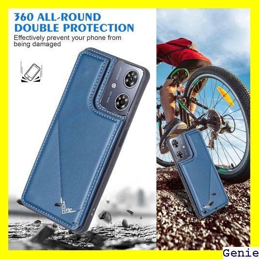 Geshh Moto G64 5G/G64Y 5G レザーケース ネイビーブルー 耐衝撃 Geshh Moto G64 5G/G64Y 5G レザーケース ネイビーブルー 耐衝撃