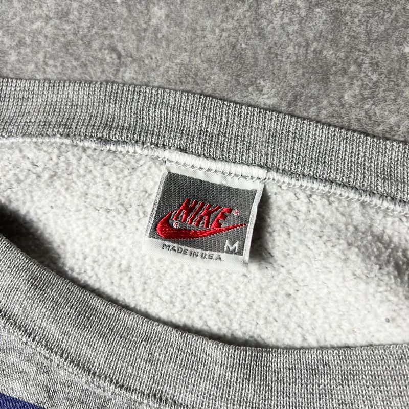 90s USA製 初期 銀タグ NIKE 両面 ビッグ ロゴ プリント スウェット 