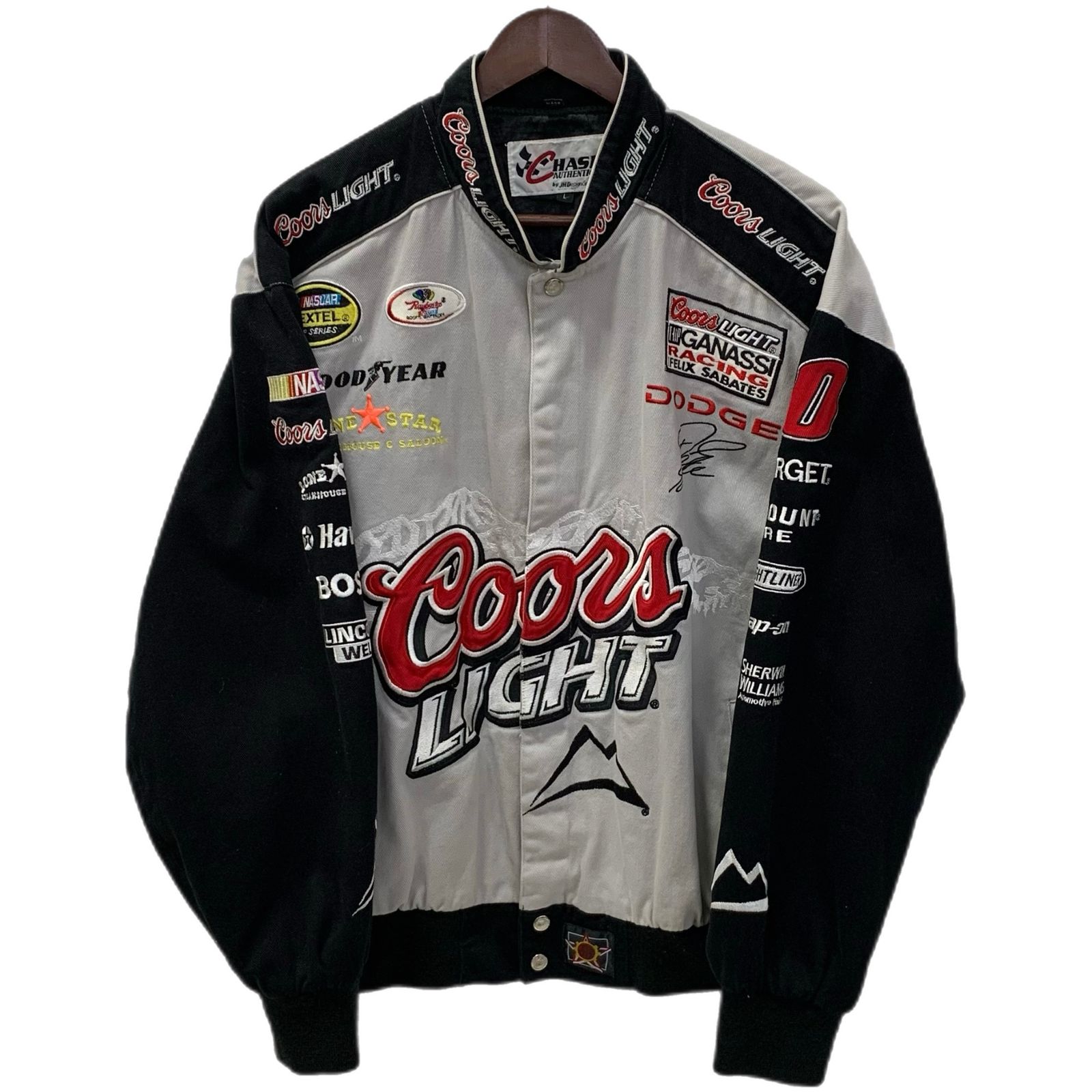 US古着 CHASE クアーズ COOR LIGHT レーシング ジャケット グレー L 