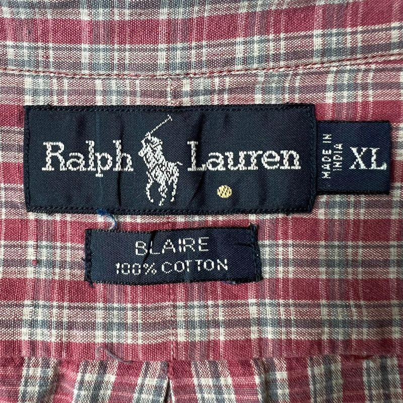 90s RALPH LAUREN インディアン マドラス チェック ボタンダウン