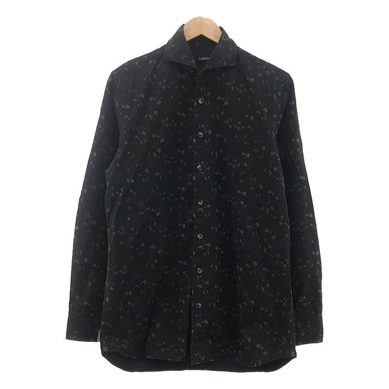 LARDINI / ラルディーニ | コットン 総柄 ドレス シャツ | 39 （15 1/2) | チャコールブラック系 | メンズ