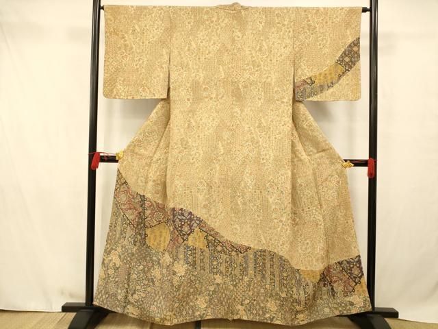 平和屋着物○二代目更甚 江戸更紗 訪問着 更紗花文 鬼しぼ縮緬 正絹