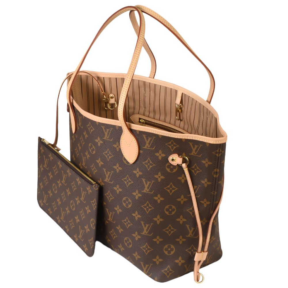 ルイヴィトン LOUIS VUITTON ネヴァーフル MM ポーチ付き トートバッグ 