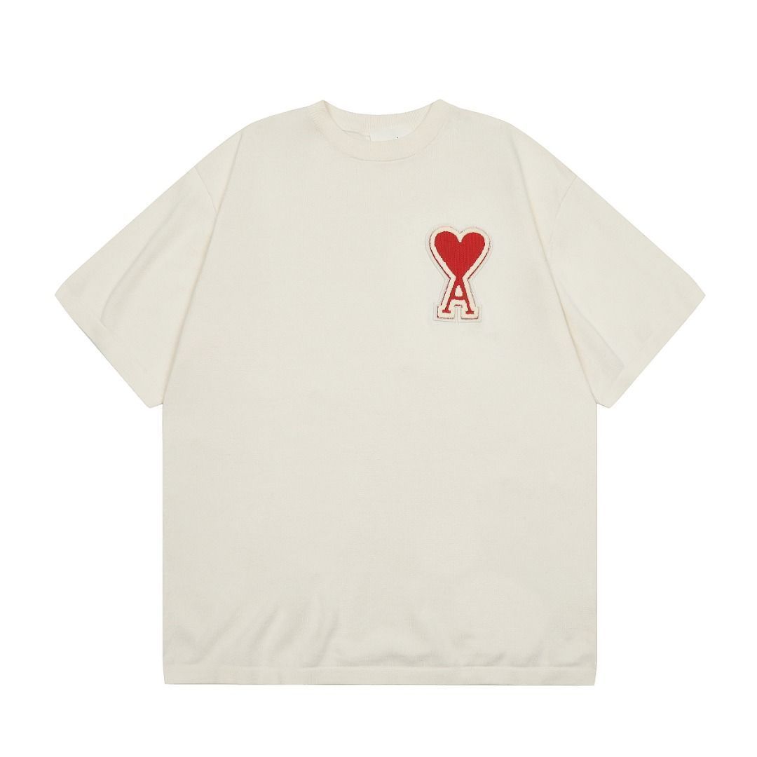 AMI/アミ アレクサンドルマテュッシ ハート刺繍ワッペン Tシャツ