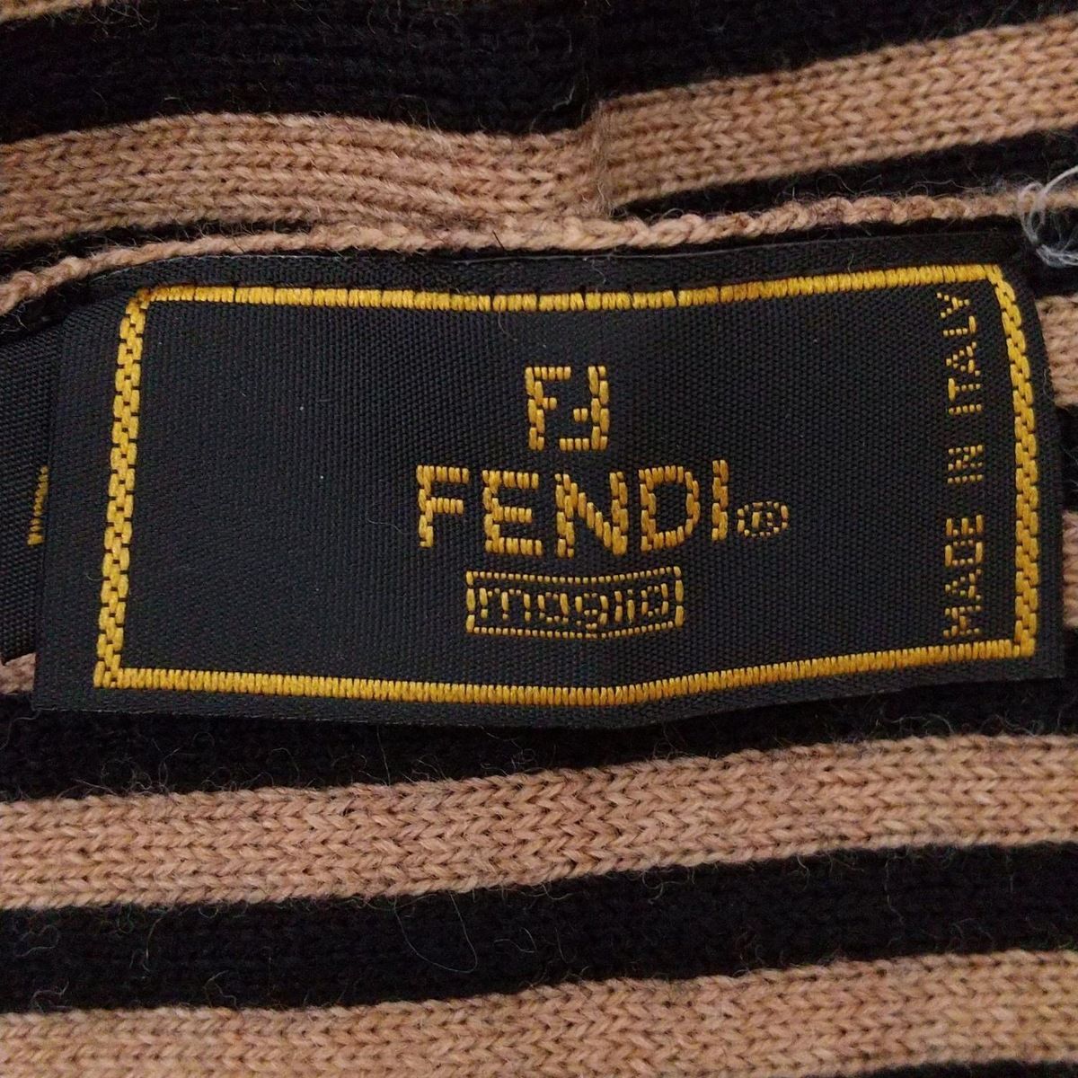 FENDI(フェンディ) マフラー美品 - ベージュ×黒 ズッカ柄