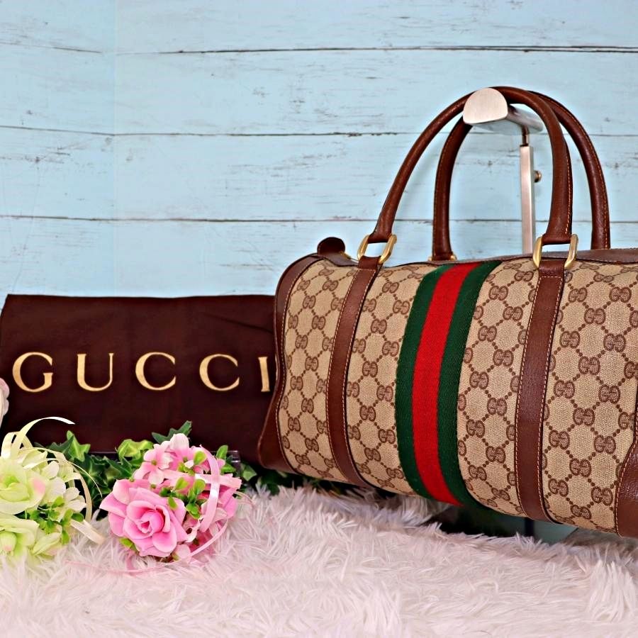 GUCCI オールドグッチ ミニボストンバッグ シェリーライン GGスプリーム