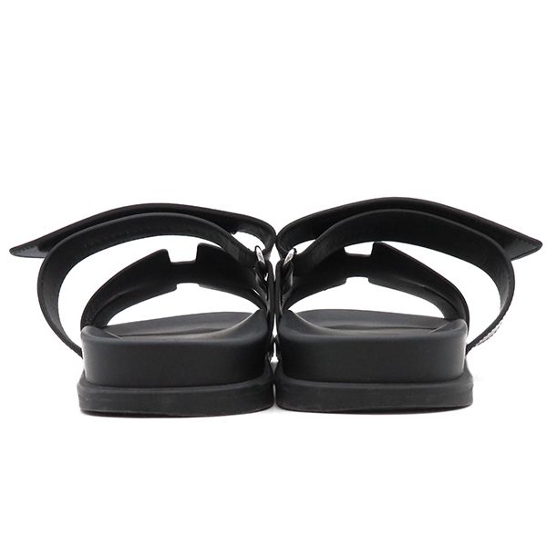 エルメス HERMES サンダル シプレ カーフ ブラック #42 シルバー金具