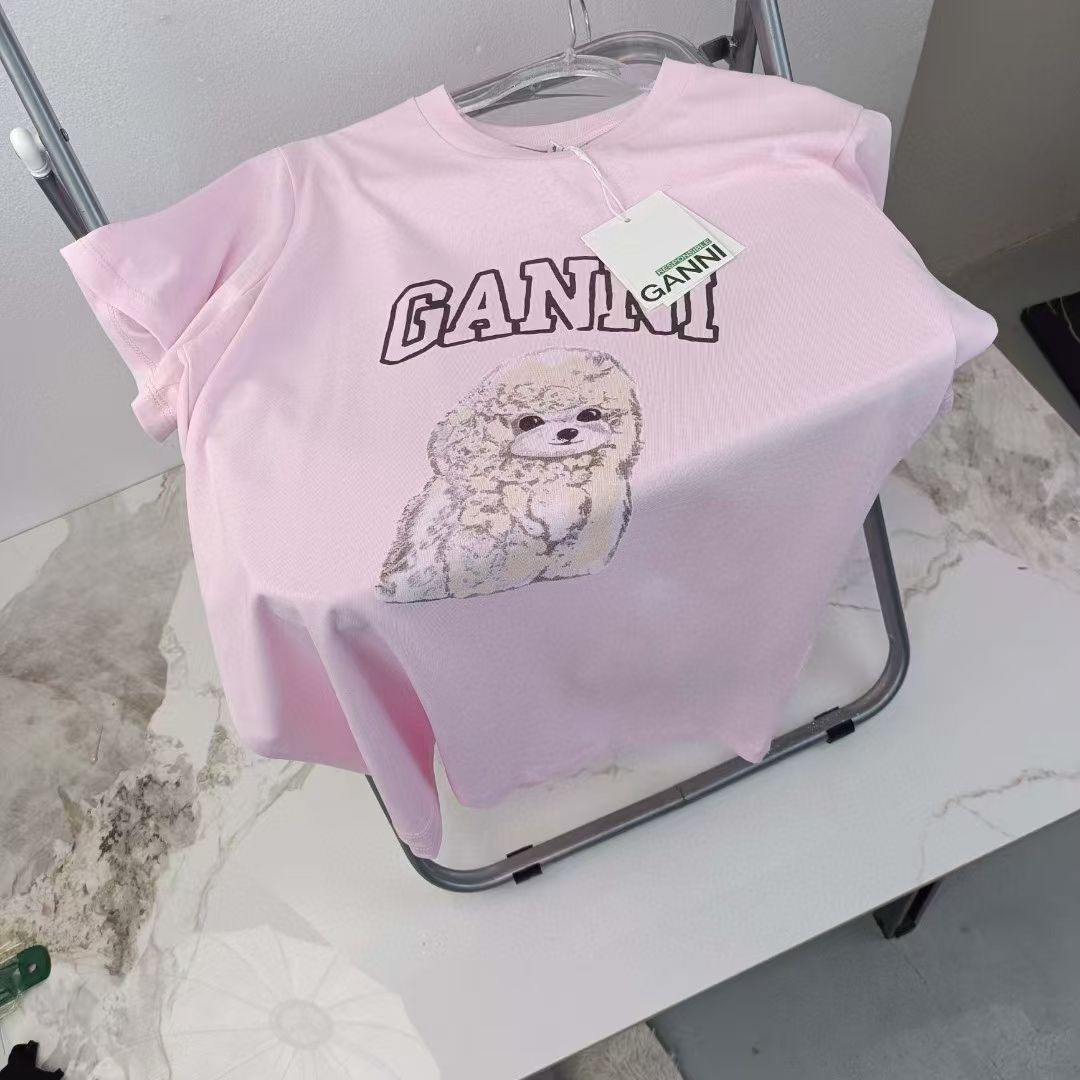 GANNI 動物プリント Tシャツ 半袖 GANNI半袖Tシャツ 動物プリント レディース 可愛い 3色展開