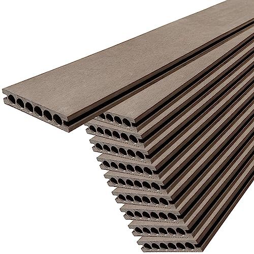 igarden 床板材 樹脂製 14×180×2.5cm 10枚セット ダークブラウン 腐らない ウッドデッキ アイウッドフォー 人工木材 人工木製 ハードウッド 床板m a34532bd