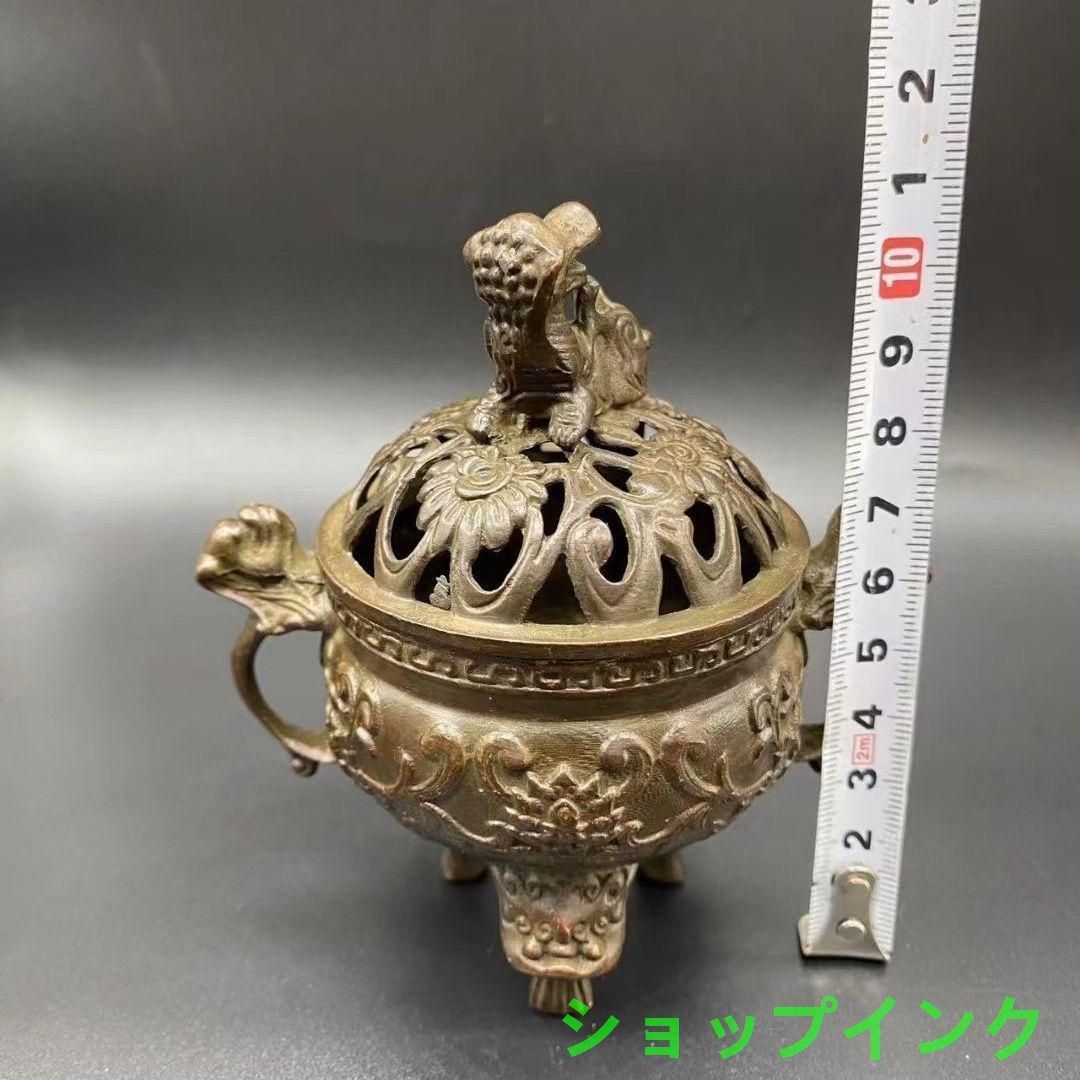 瑞獣獅子銅香炉 香道具 工芸品 美術品 置物 - メルカリ