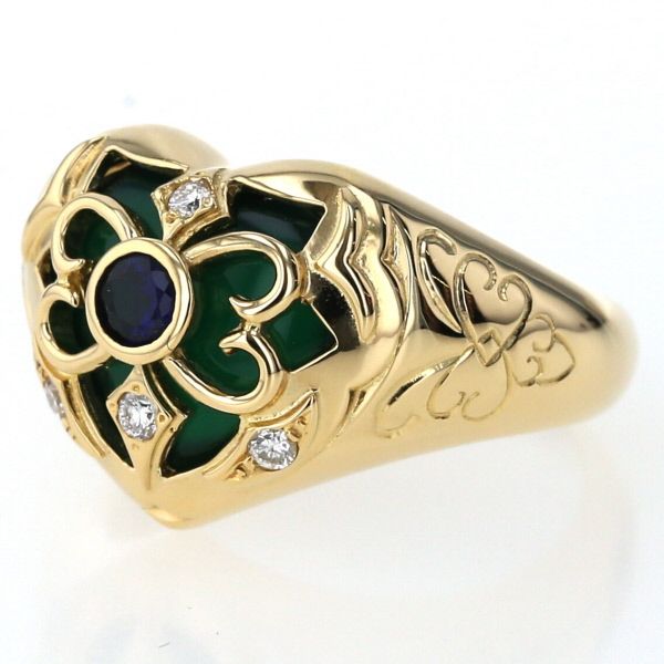 ChristinaHan K18YG BIBLE Series リング グリーンカルセドニー