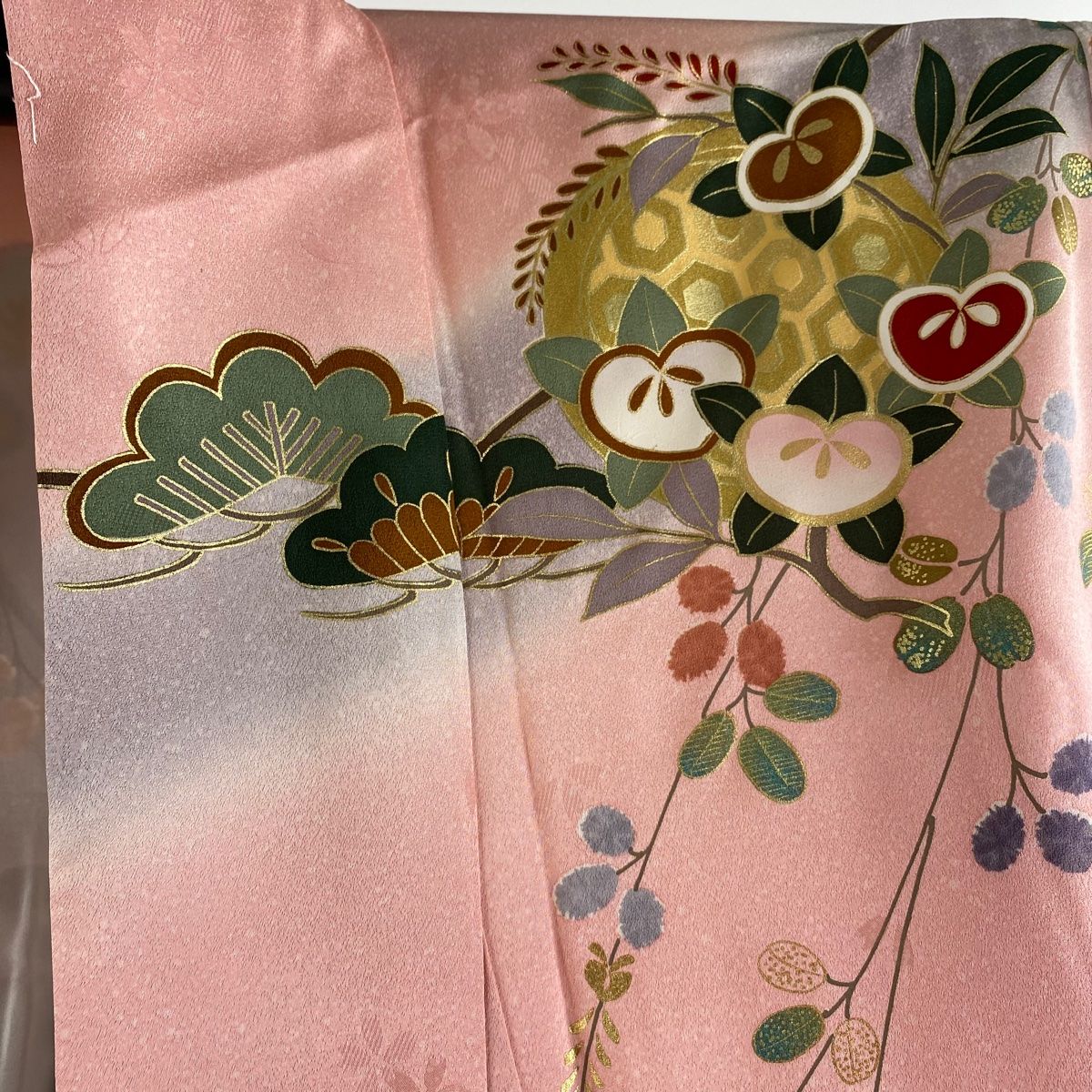 振袖 身丈160.5cm 裄丈64.5cm M 袷 袋帯フルセット 蝶 花丸文