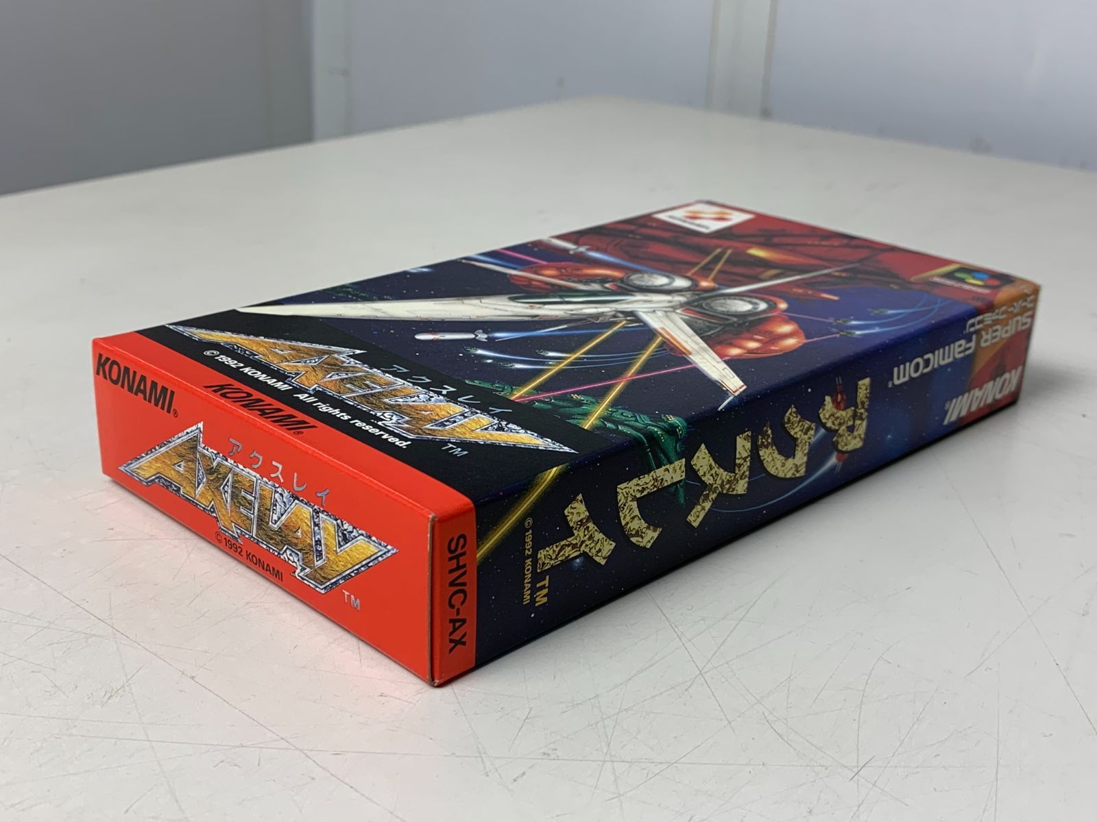 SFC スーパーファミコン アクスレイ ソフト 希少スーパーファミコンソフト コナミ アクスレイ 箱説ハガキ付（SFC