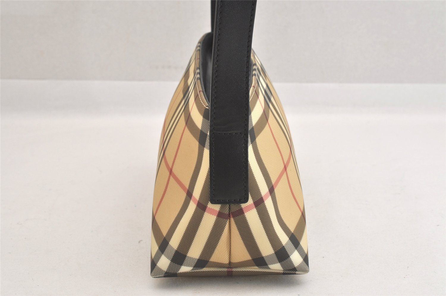 極美品 バーバリー ハンドバッグ アクセサリーポーチ ノバチェック ベージュ 毎日かわいく差がつく】 BURBERRY バーバリー ブルーレーベル