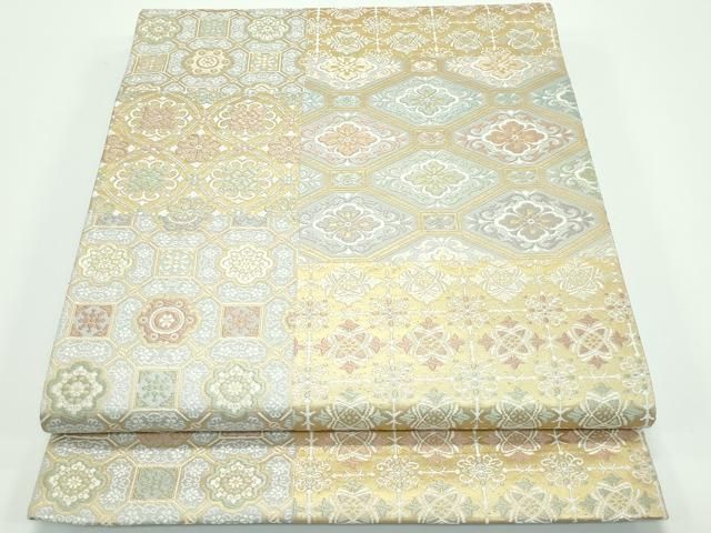 平和屋着物 上 西陣織 陰山織物謹製 箔屋清兵衛 六通柄袋帯 唐織 吉祥花文 金糸 CZAA3909s5