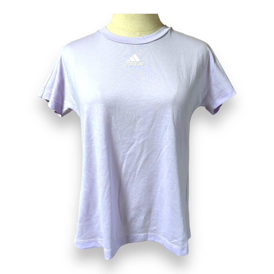 adidas アディダス 美品 半袖Tシャツ スポーツウェア 紫 M ロゴマーク