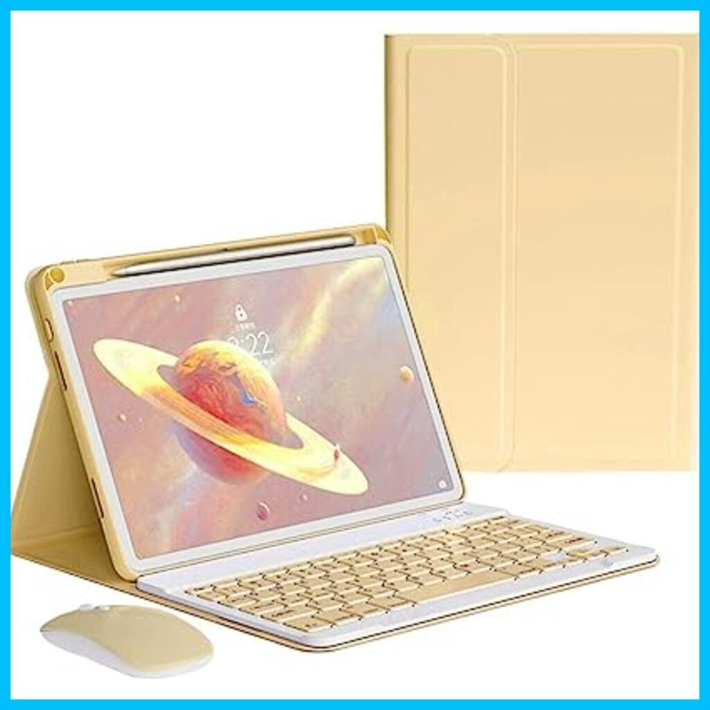 iPad Mini6 キーボードケース ワイヤレス マウス付き Apple Pencil 充電充電側収納 アイパッド iPad mini 第６世代  キーボード カバー 取り外し可能 分離式 色: 黄色 サイズ: iPad Mini6